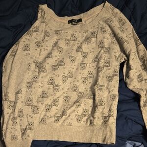 Forever 21 Gray Owl Patterned Top